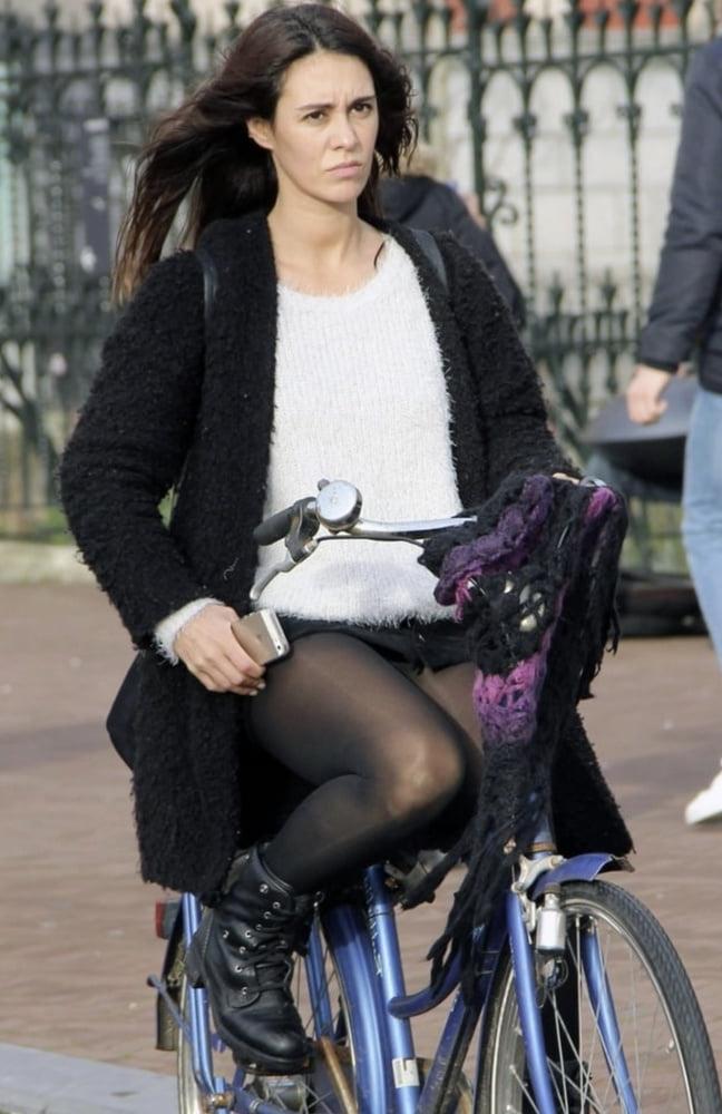 23P Bikers On The Street Wearing Pantyhose