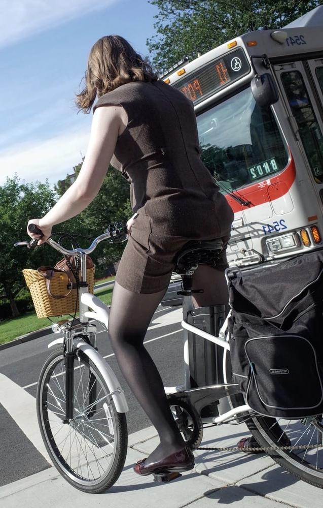 23P Bikers On The Street Wearing Pantyhose
