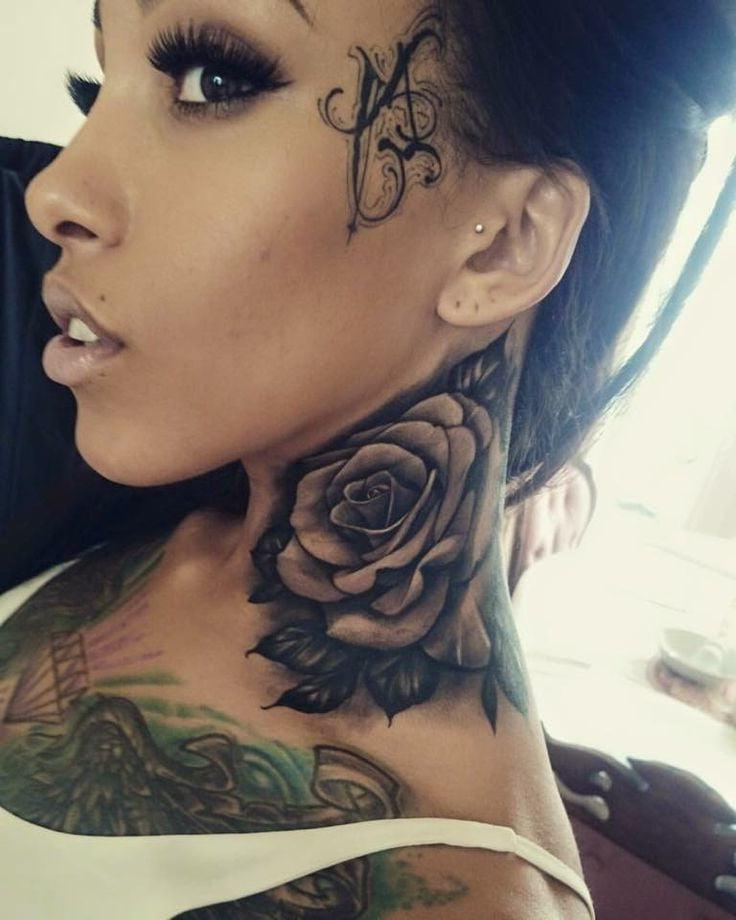 25P Face tattoo women.