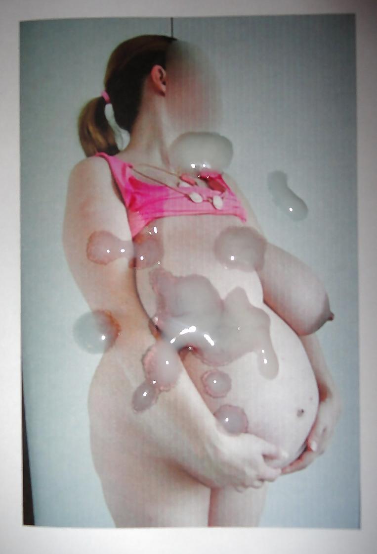 4P Heavily pregnant huge titted whore
