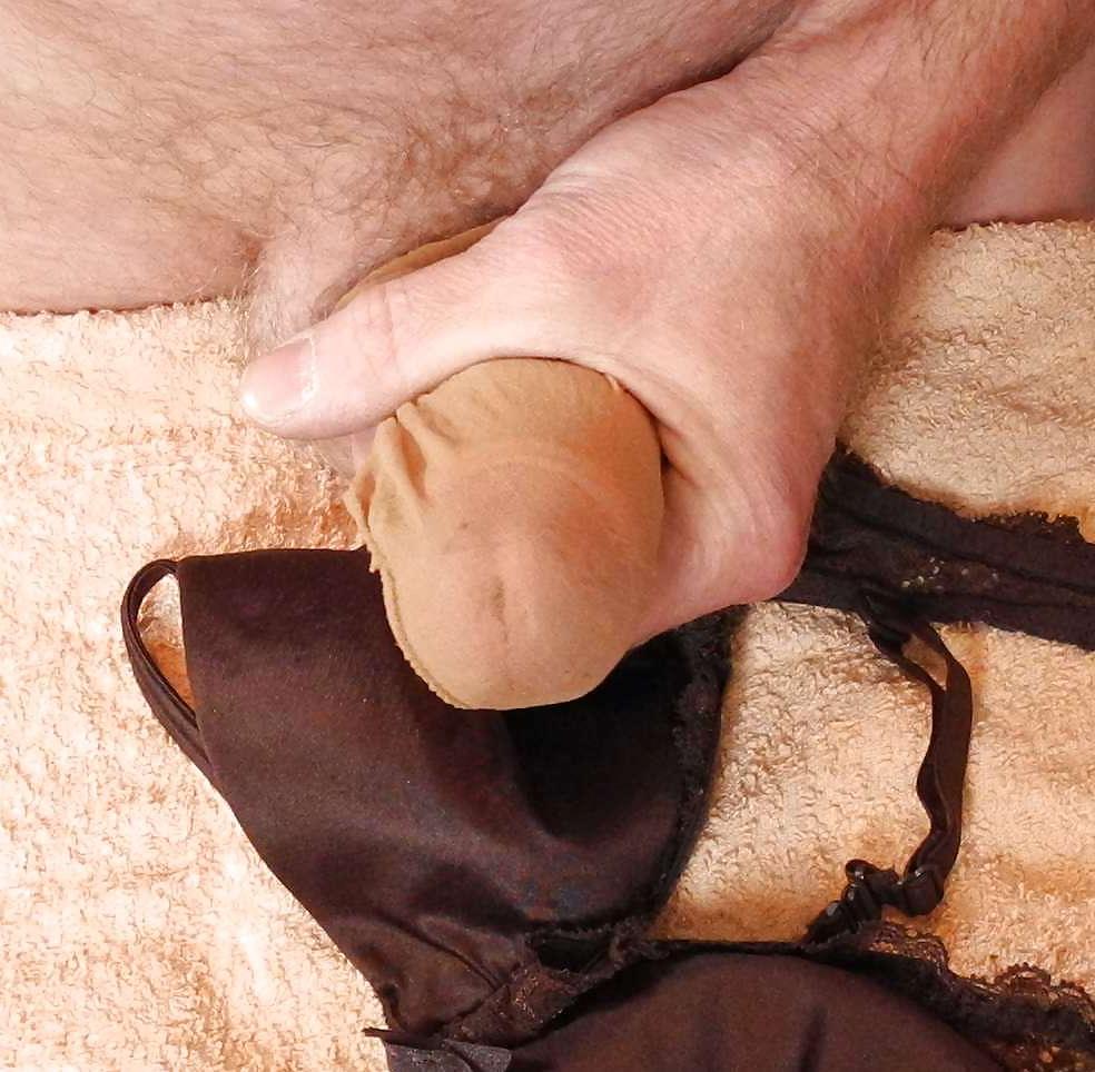 14P Wank on bra in worn nylon socks. All from daughter