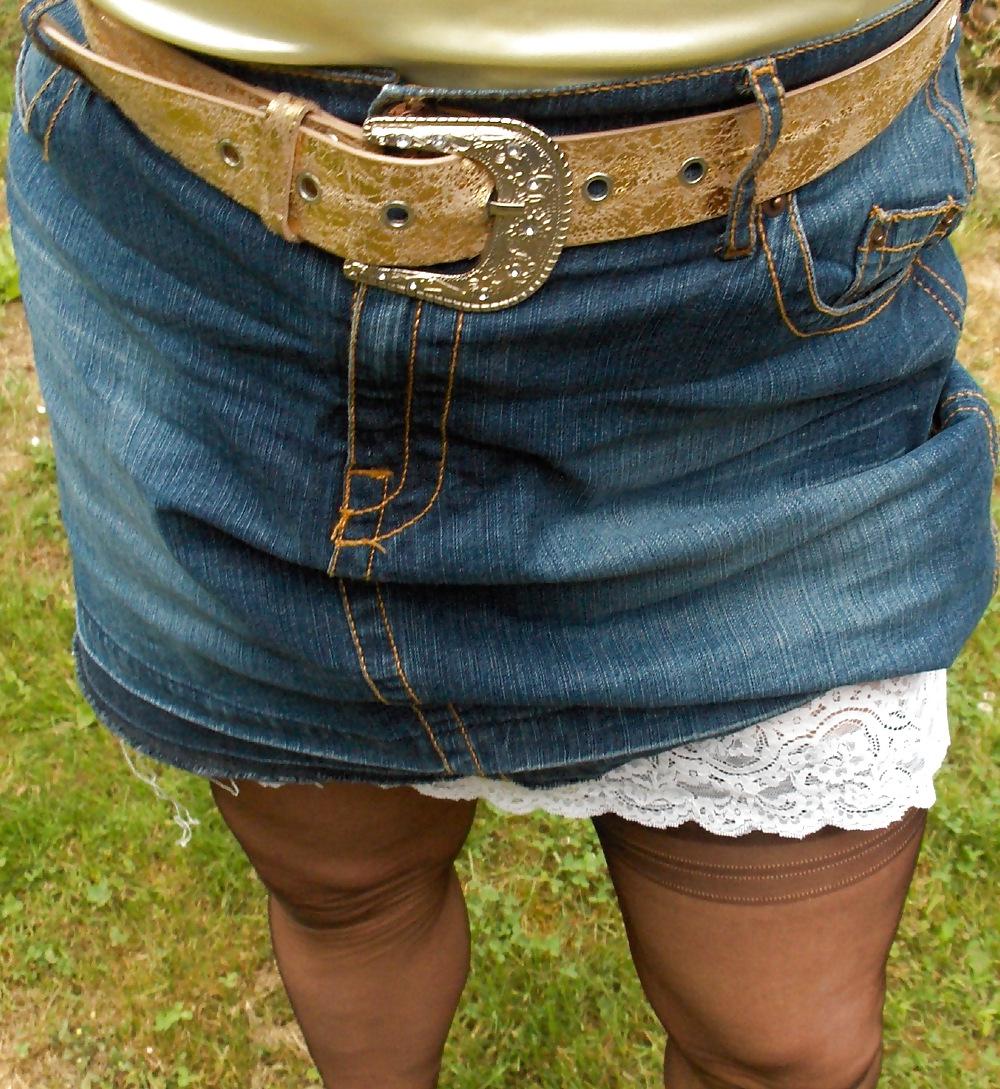18P Jeans Skirt an Girdle