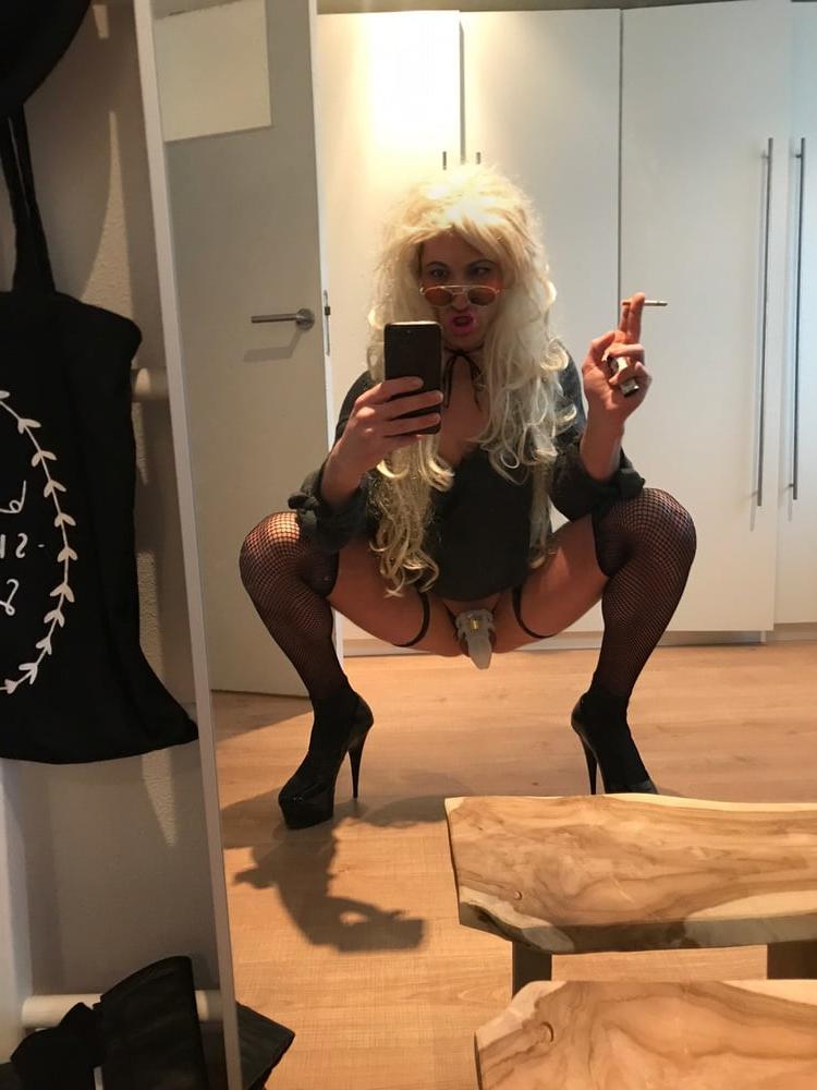11P Sissy Bimbo Whore in Chastity