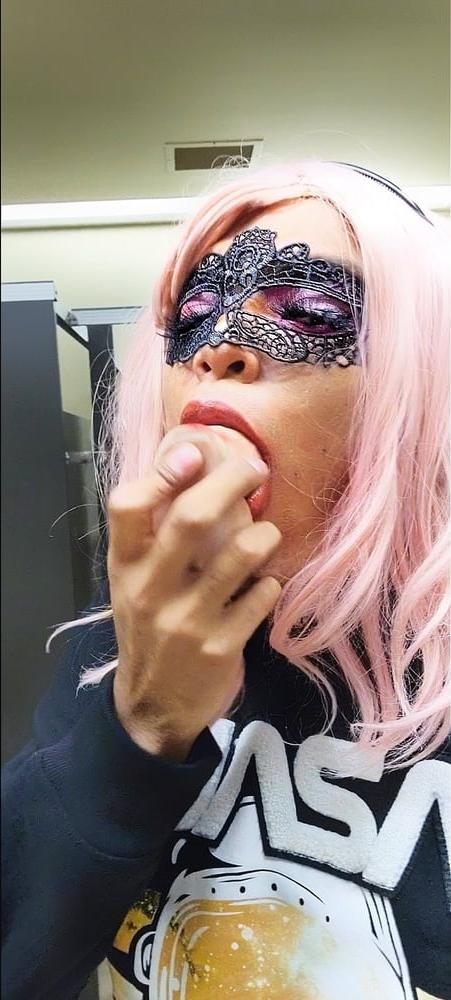 6P Sissy Femboy Deepthroats Dildo In Women's Public Restroom