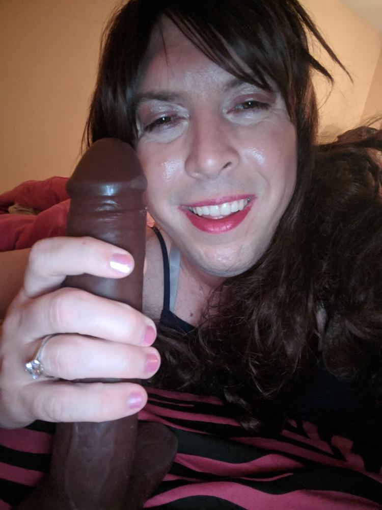 19P Cute Sissy Sucks BBC Dildo... Again!