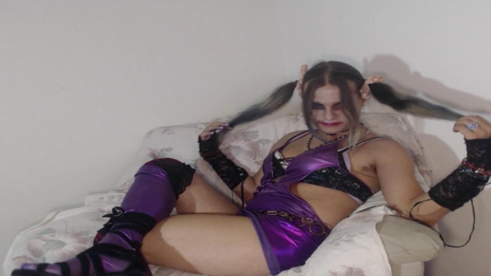 25P Violet Sissy Bimbo Harley Quinn Uniform Brandynette Aug 2019