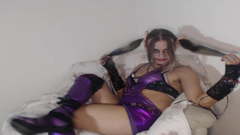 25P Violet Sissy Bimbo Harley Quinn Uniform Brandynette Aug 2019