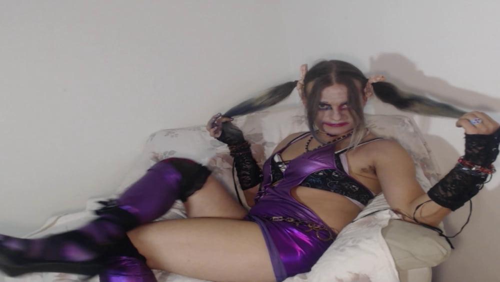 25P Violet Sissy Bimbo Harley Quinn Uniform Brandynette Aug 2019