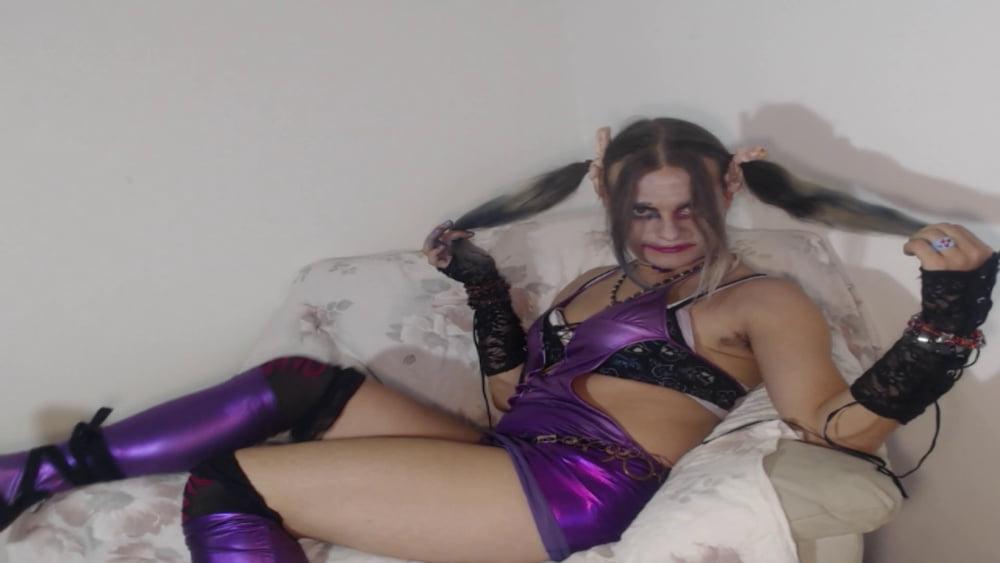 25P Violet Sissy Bimbo Harley Quinn Uniform Brandynette Aug 2019