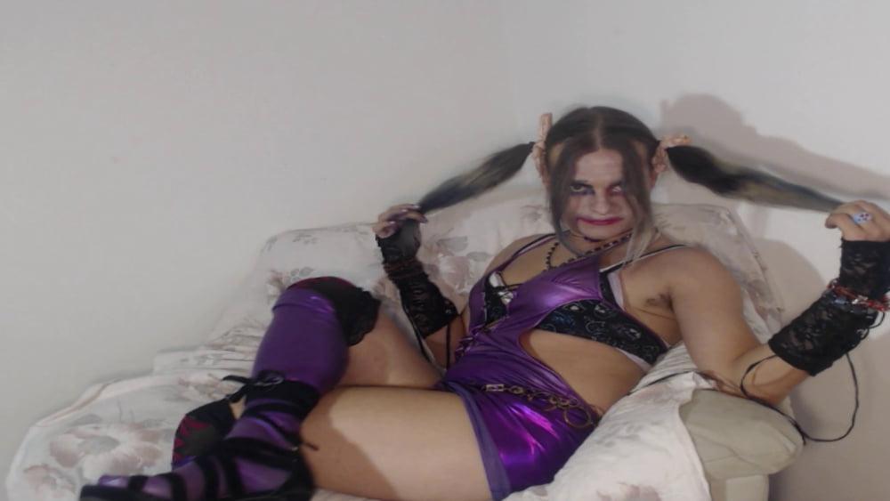 25P Violet Sissy Bimbo Harley Quinn Uniform Brandynette Aug 2019