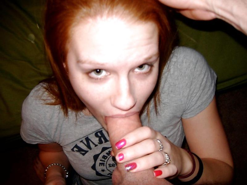 5P Red head ex sucking my cock