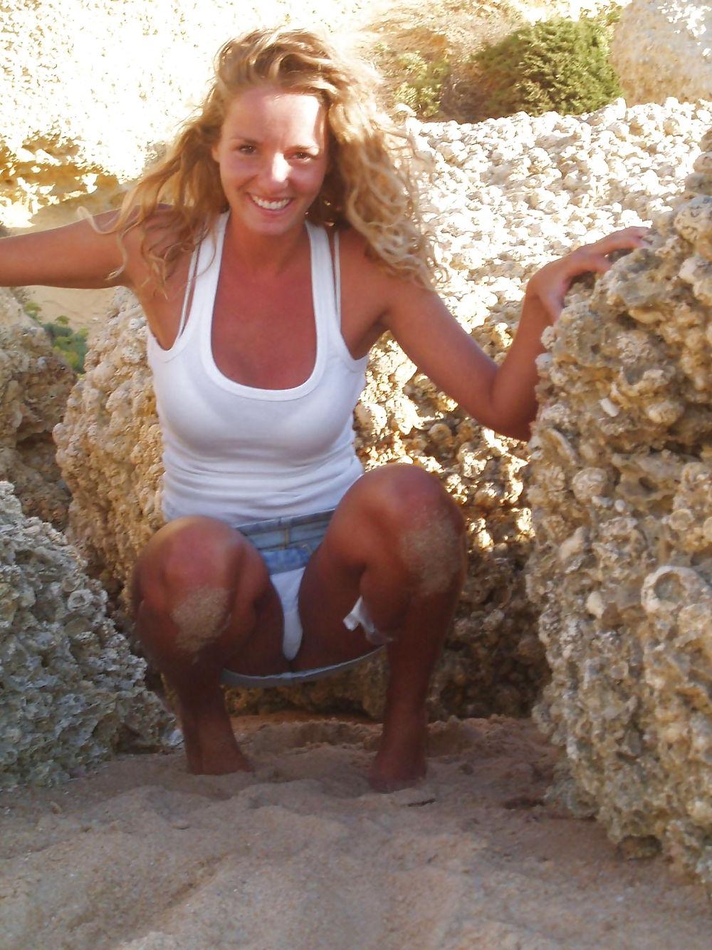 11P Curly mature at the beach 