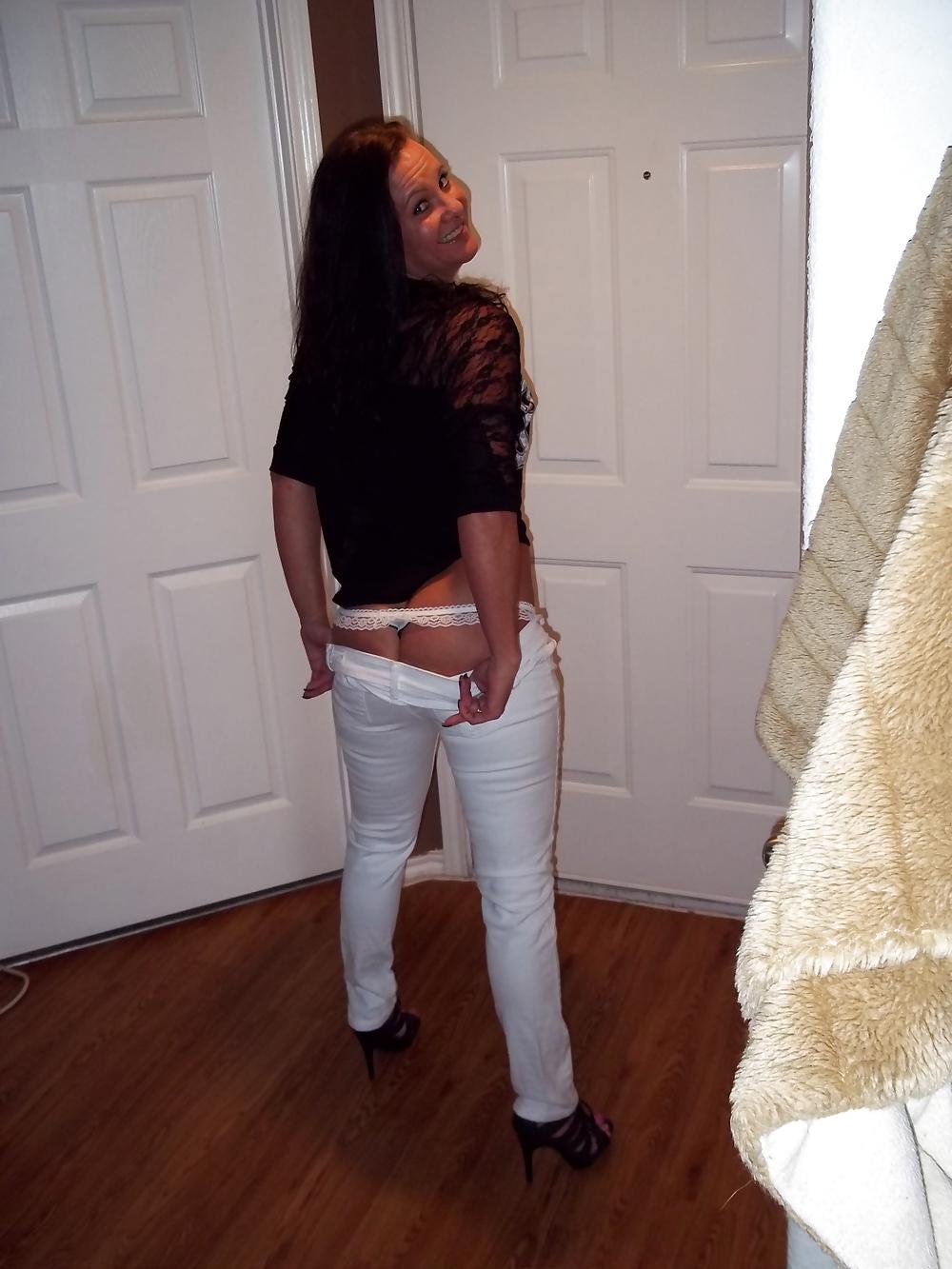 16P Chance's perfect ass and perky tits in tight white jeans
