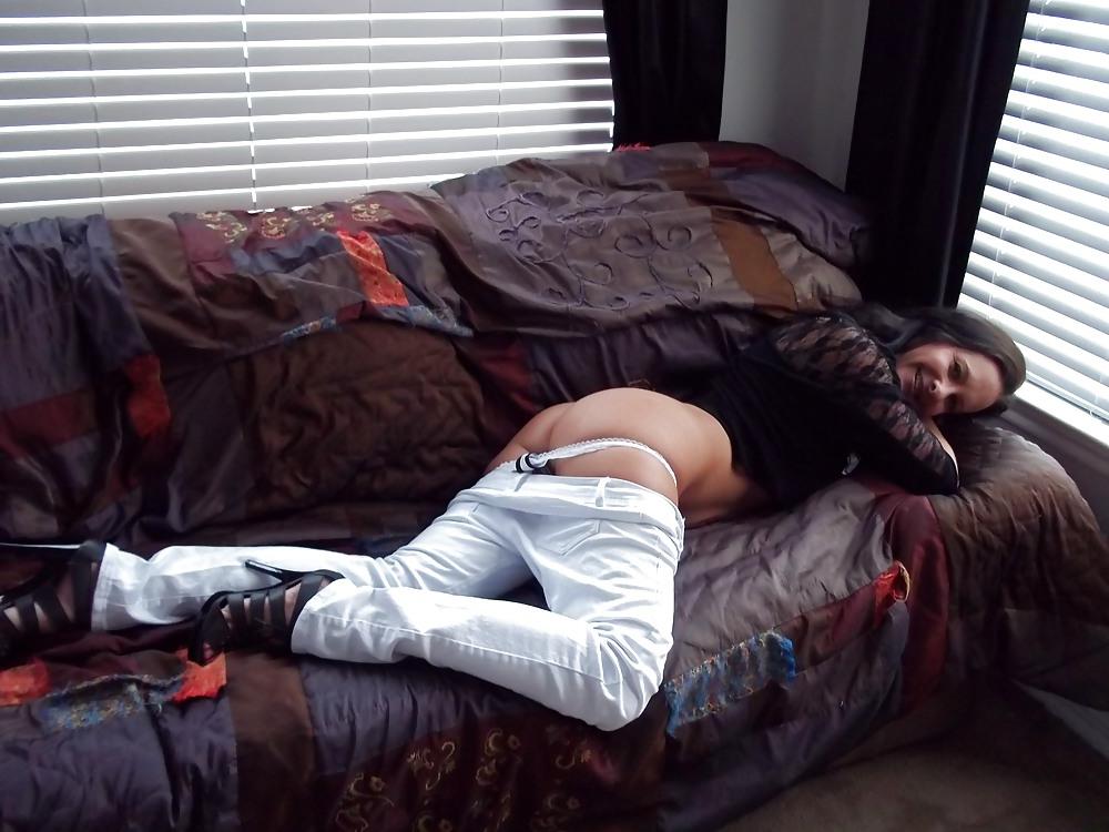 16P Chance's perfect ass and perky tits in tight white jeans