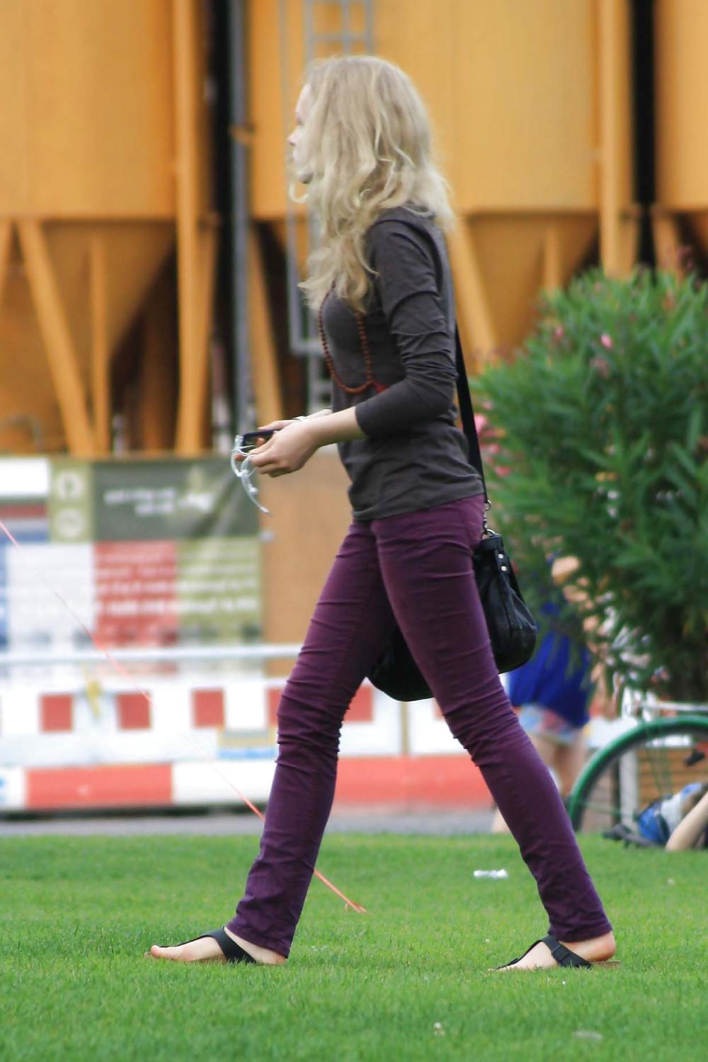 12P Blonde skinny teens in tight jeans