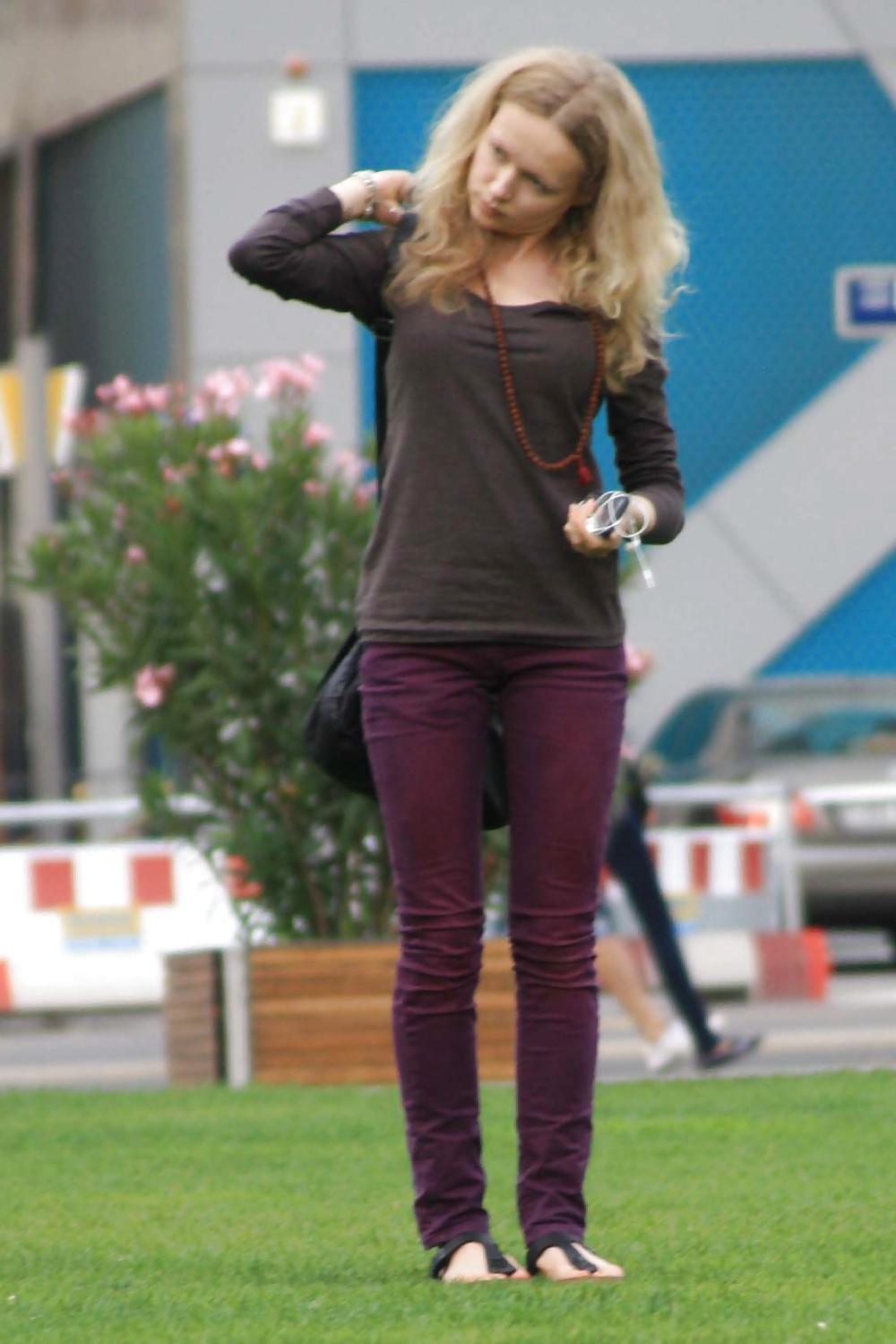 12P Blonde skinny teens in tight jeans