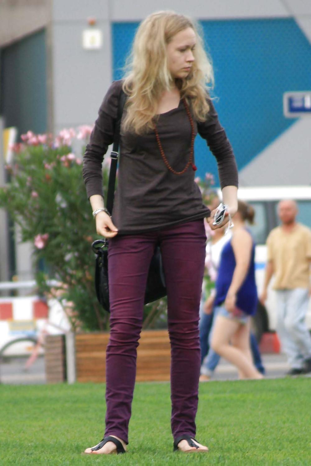 12P Blonde skinny teens in tight jeans