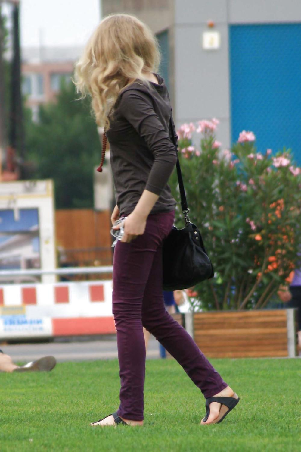 12P Blonde skinny teens in tight jeans