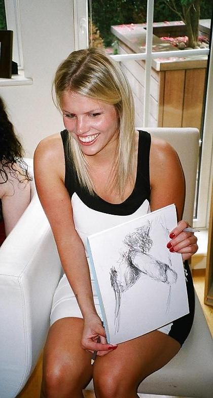 14P Woemn and cock 5 -Real private cfnm art party CFNM) 