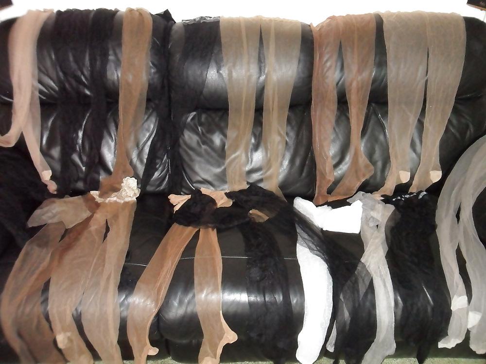 25P Showing off my pantyhose collection