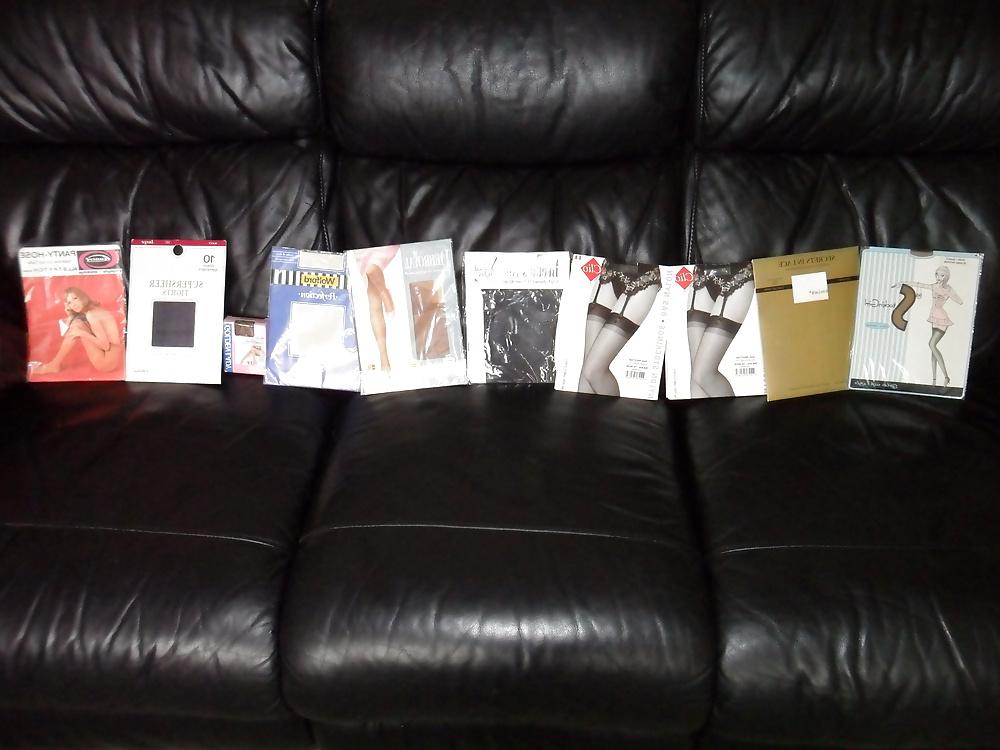 25P Showing off my pantyhose collection