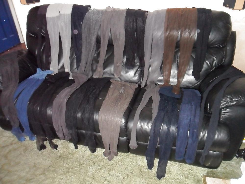 25P Showing off my pantyhose collection