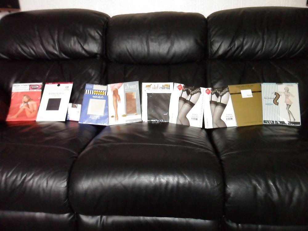 25P Showing off my pantyhose collection