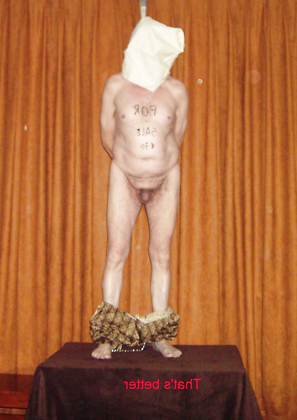 8P Slave market, public sale of a naked male slave