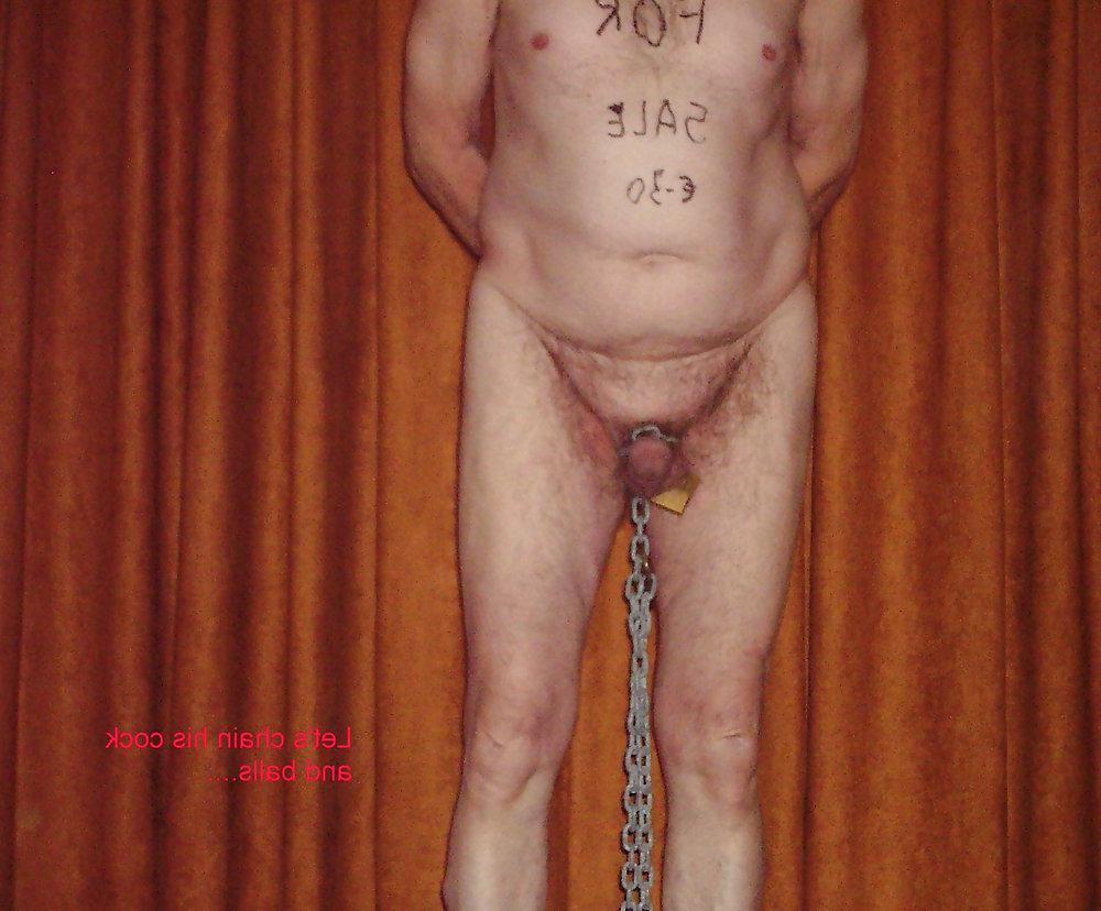 8P Slave market, public sale of a naked male slave