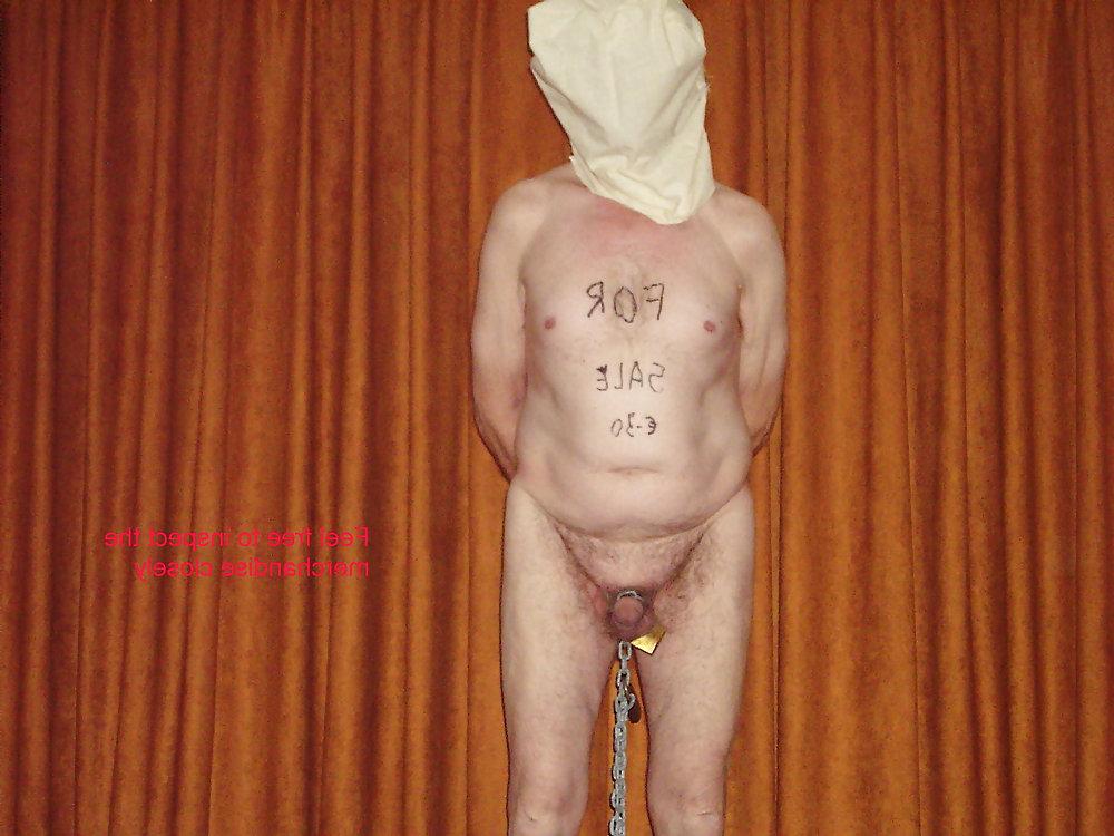 8P Slave market, public sale of a naked male slave