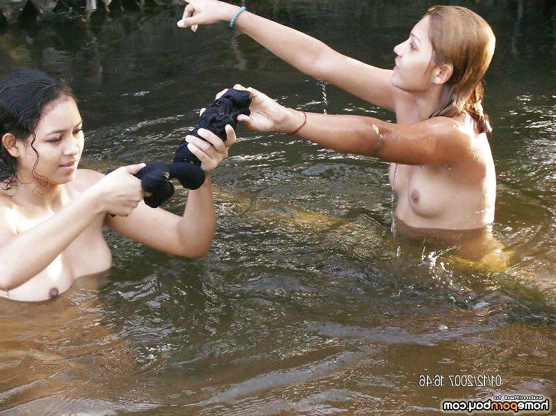 8P Brazilian girls by river