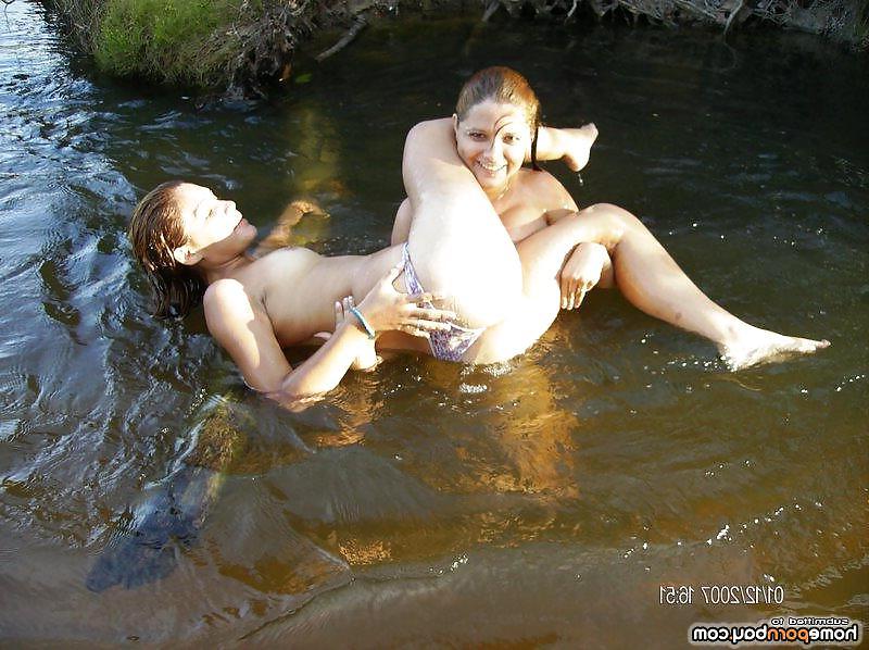 8P Brazilian girls by river