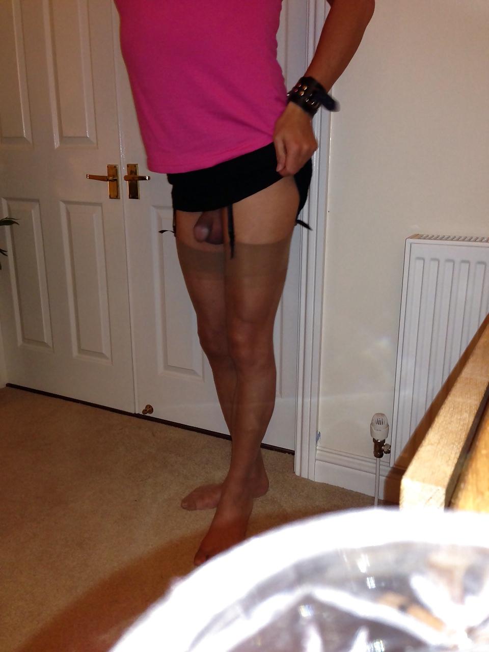 20P Bondage stockings and miniskirt