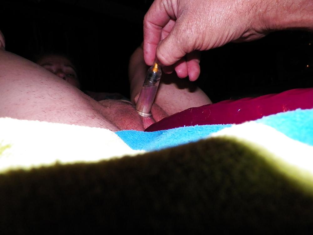 17P Pumped clit and dildo play