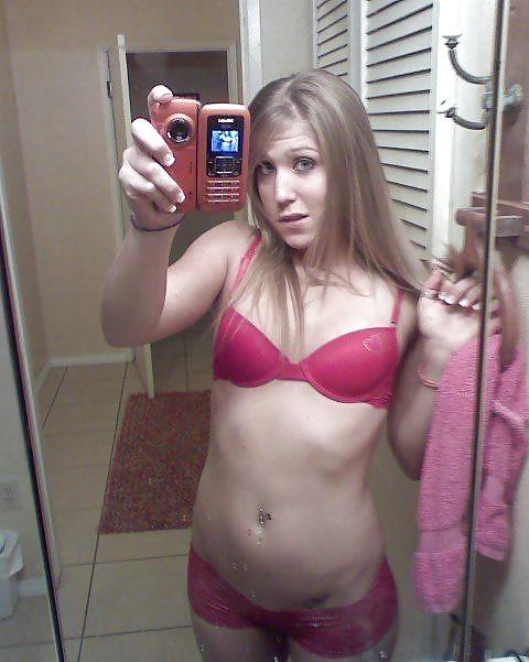 23P Blonde student - mirror shots