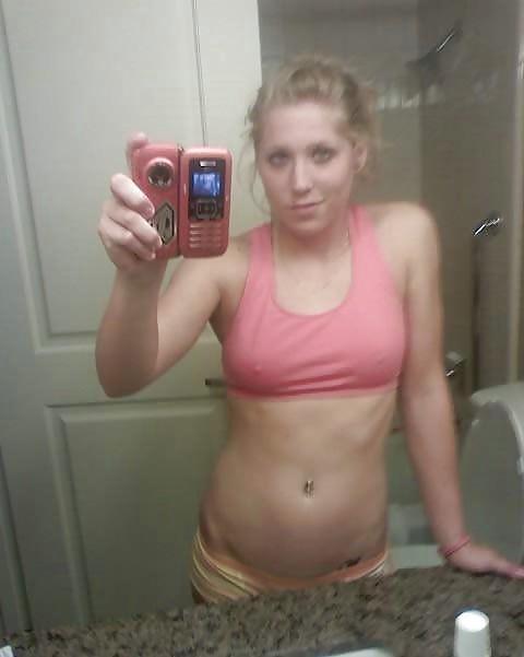 23P Blonde student - mirror shots