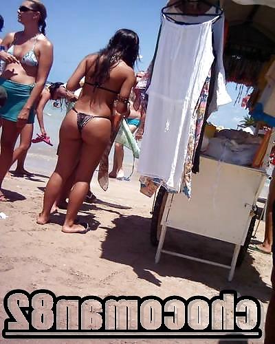 9P Voyeur on beach fat ass