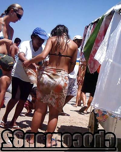 9P Voyeur on beach fat ass