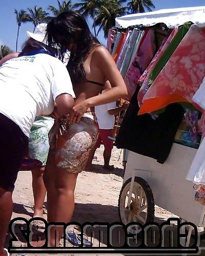 9P Voyeur on beach fat ass