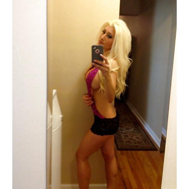 25P Monica: Blonde Fake Tit Bimbo