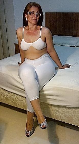 25P My Curvy Brazilian Wife wearing a tight white suplex