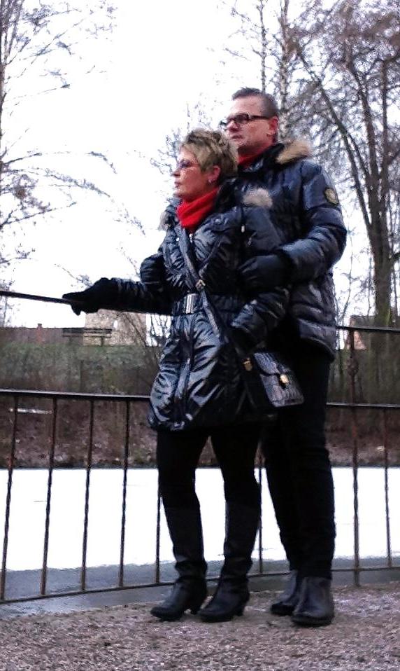 15P german bisexual fetish couple in shiny outfits