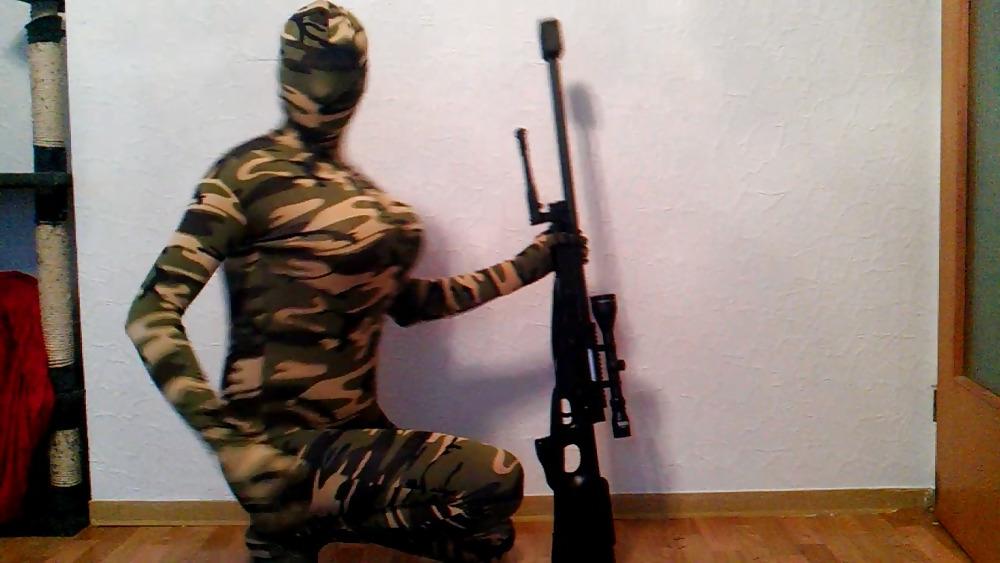 12P Army spandex shemale