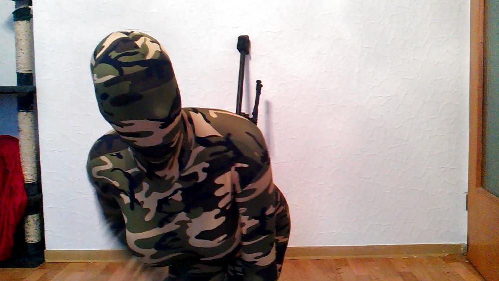 12P Army spandex shemale