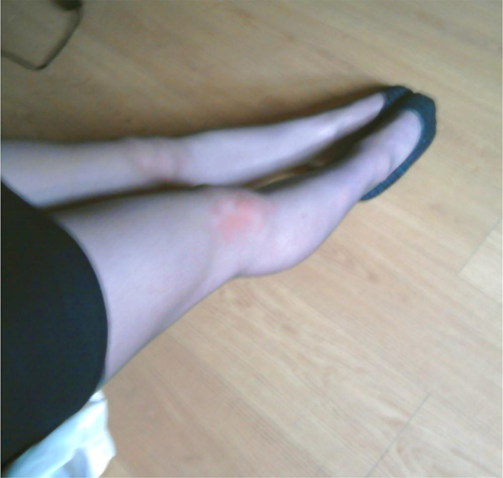 6P Black stockings and miniskirt
