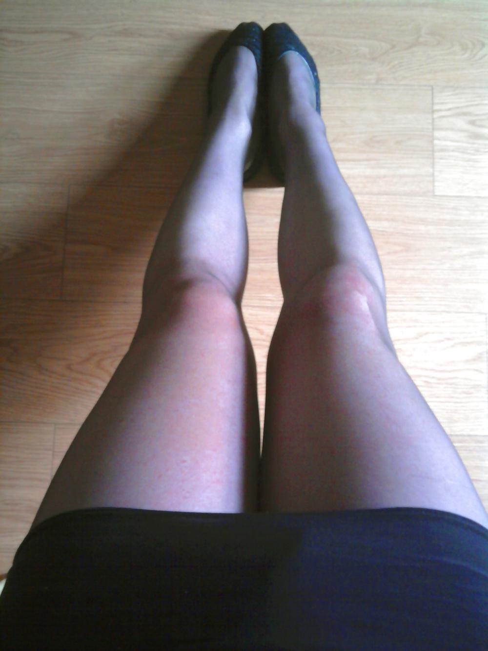 6P Black stockings and miniskirt