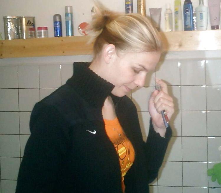 12P Cute blonde in bathroom