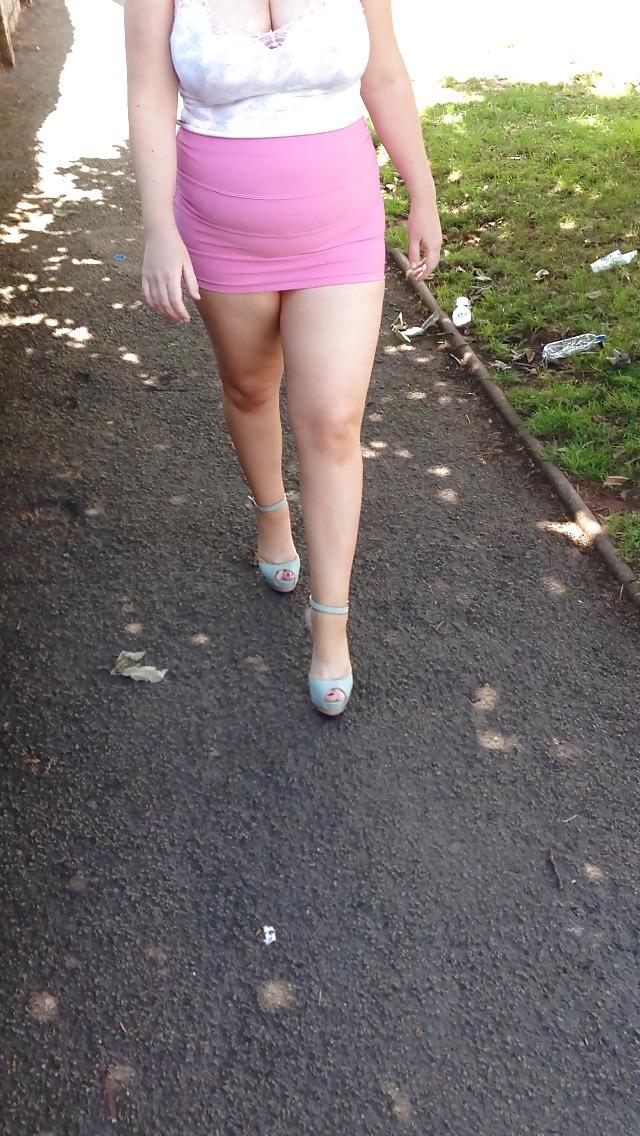 5P Fat arse in mini skirt