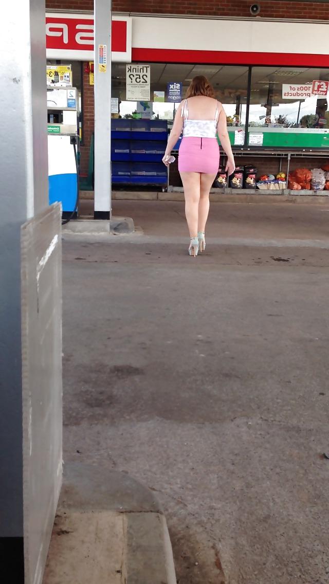 5P Fat arse in mini skirt