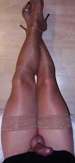 24P Sexy Trannies showing off in their Tan Nylons